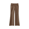 Wcoumq | Retro Low-Waisted Slightly Flared Straight Wide-Leg Leather Pants – Casual & Fashionable American Style