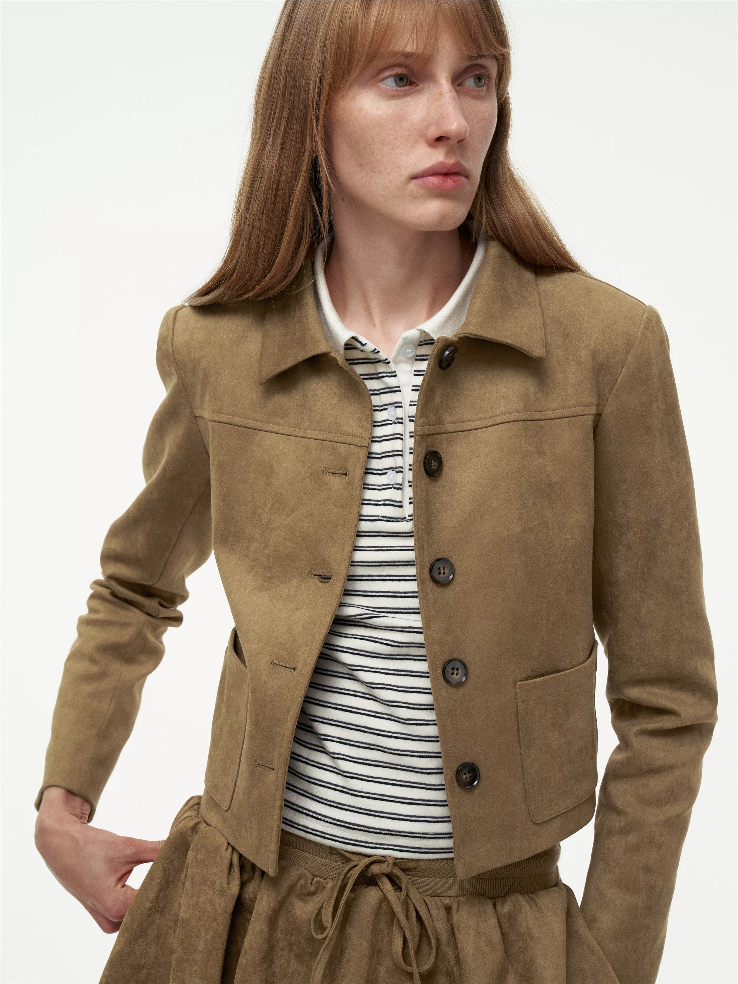 Wcoumq | Heavy Matte Lapel Imitation Suede Short Jacket – malist & Elegant Women’s Silhouette Outerwear