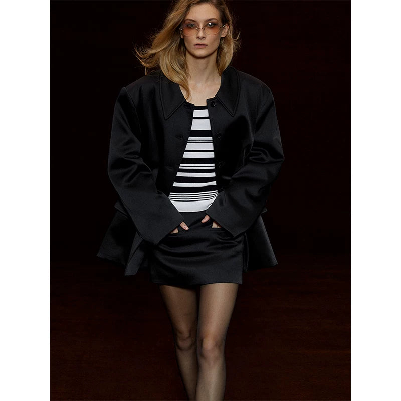 Wcoumq | Winter Thickened Cotton Single-Breasted Lapel Coat for Women – European & American Street Style Nylon Cotton Outerwear