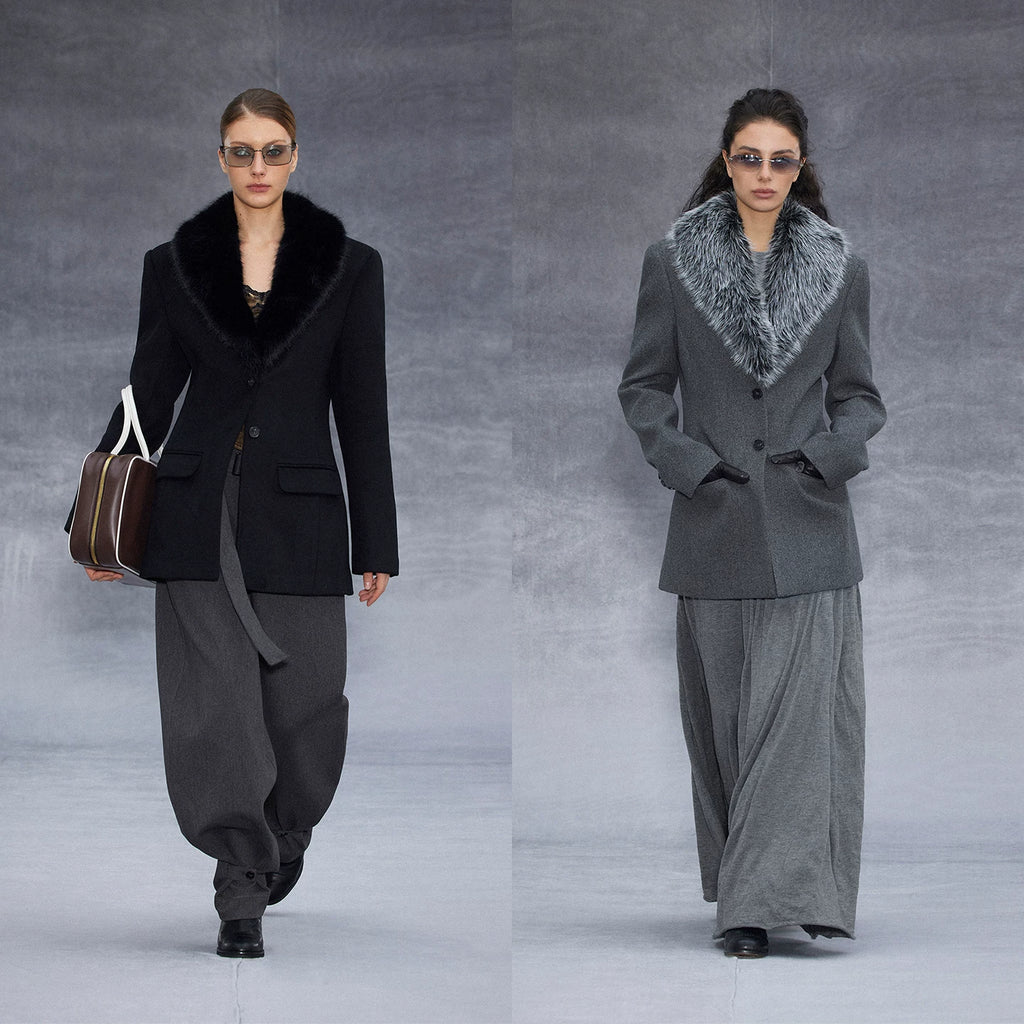 Wcoumq | Retro Mid-Length Waisted Woolen Suit with Detachable Fur Collar – Autumn & Winter Women’s Outerwear