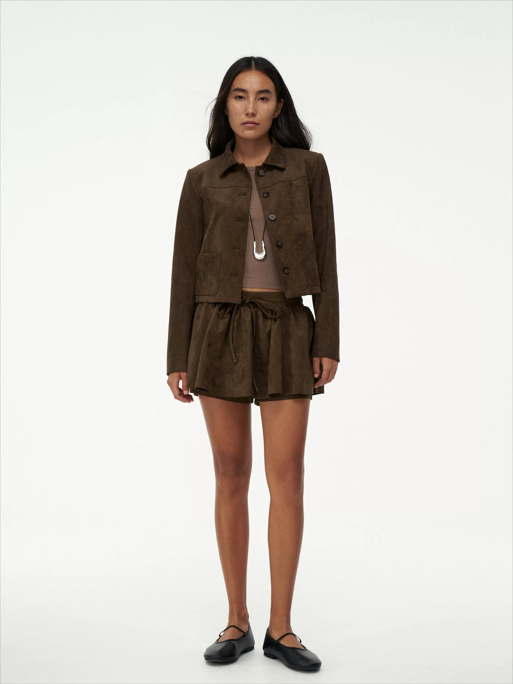 Wcoumq | Heavy Matte Lapel Imitation Suede Short Jacket – malist & Elegant Women’s Silhouette Outerwear