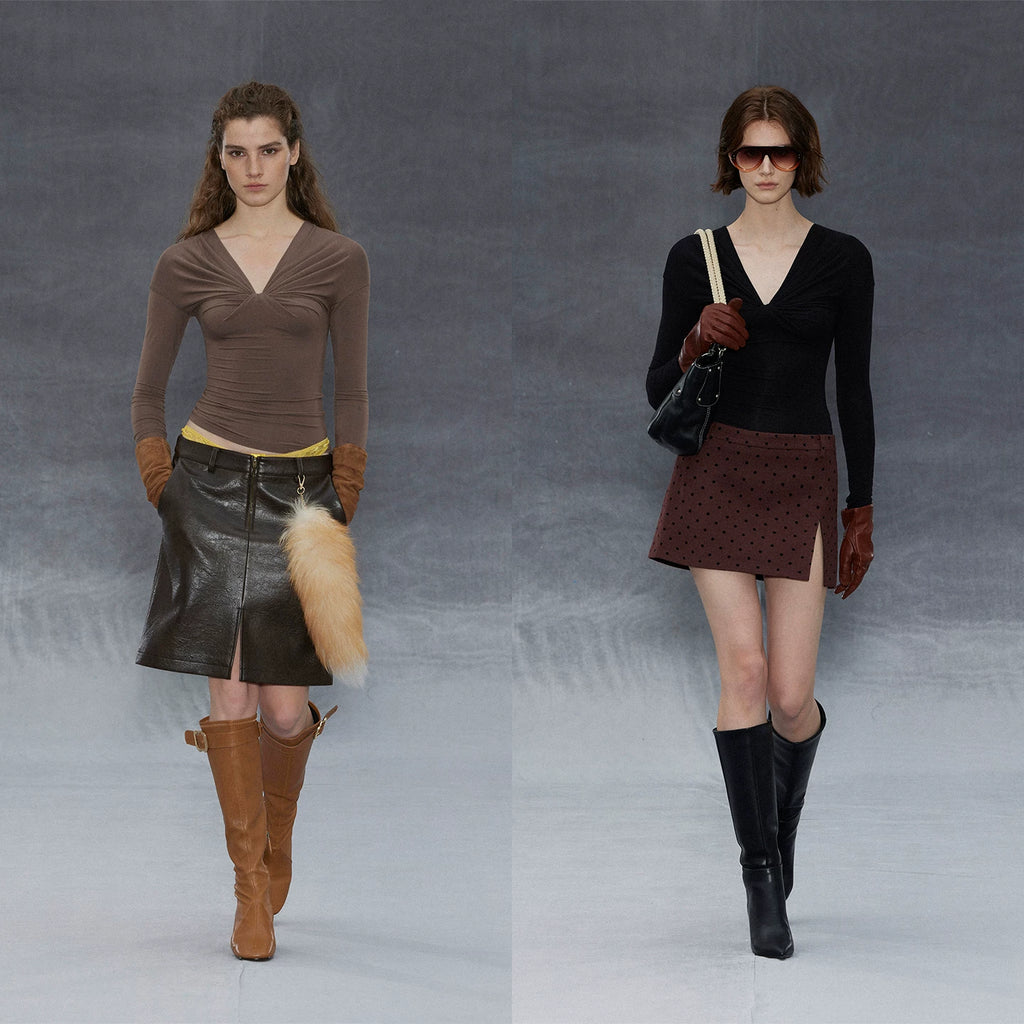 Wcoumq | V-Neck Pleated Slim Knitted Pullover Top for Women – Casual Touch Series Slim-Fit Knitwear