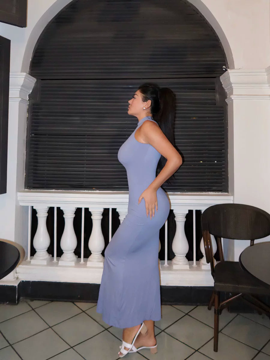 Wcoumq | Stretch Sleeveless Bodycon Dress with Curve-Enhancing Hip Fit