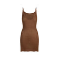 Wcoumq | Sheer Knit Low-Neck Suspender Dress with Slim-Fit Design