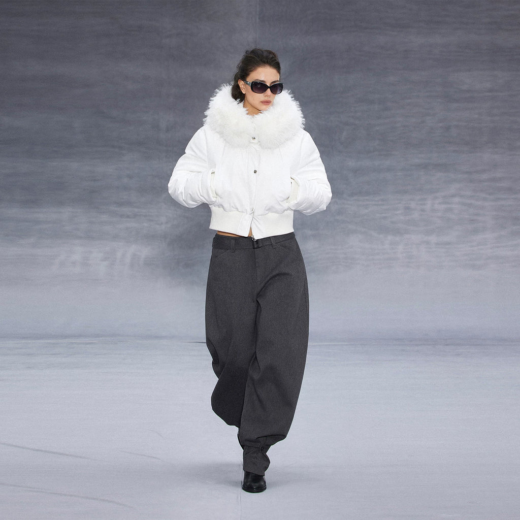 Wcoumq | Low-Waisted Drawstring Scimitar Trousers – Stylish Casual Pants for Women