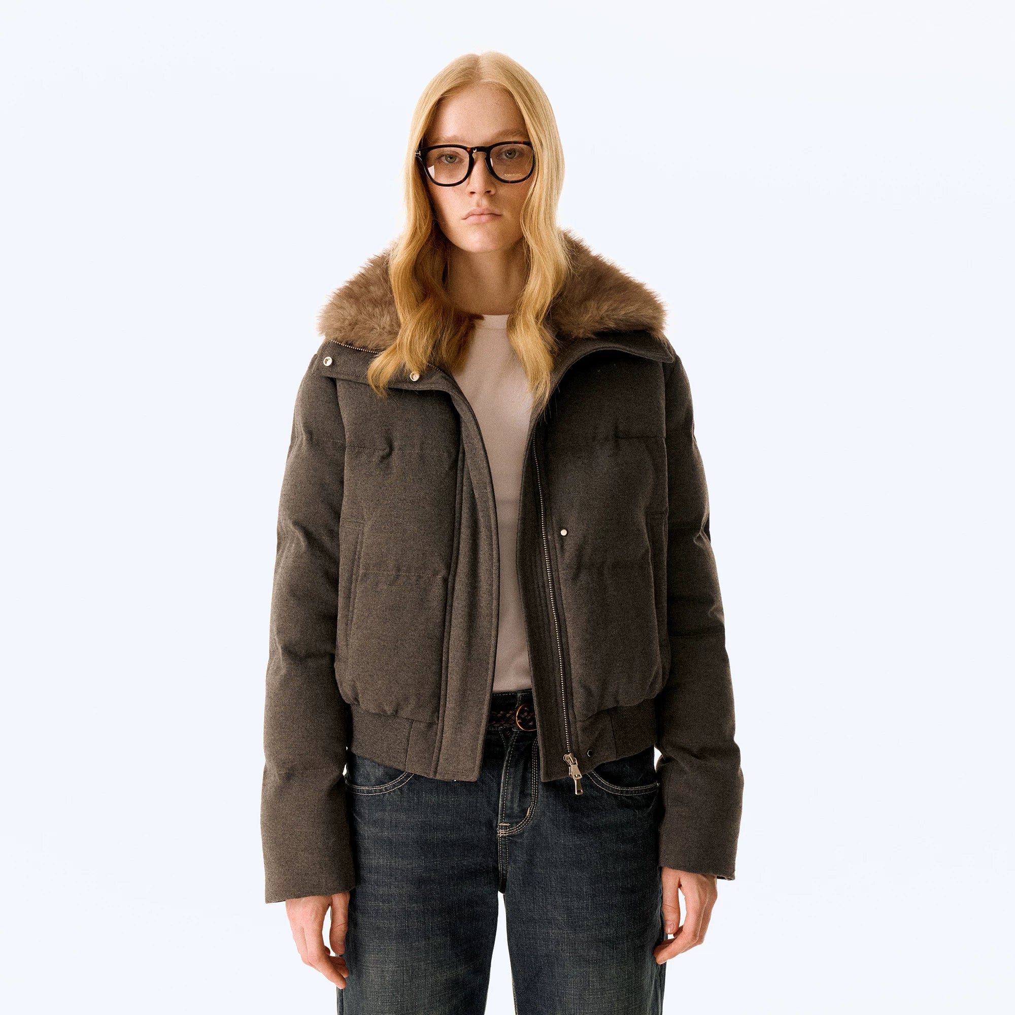 Wcoumq | Two-Way Detachable Fur Collar Woolen Cotton Jacket – Retro Casual Short Jacket with Proportional Fit