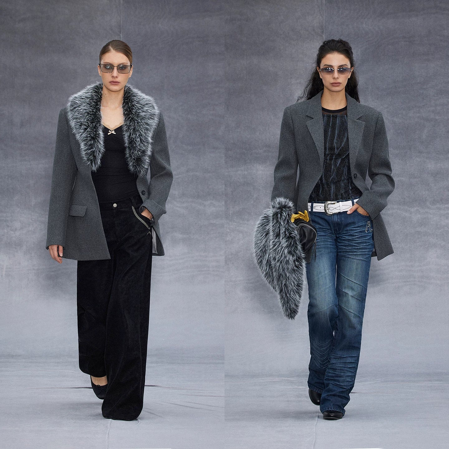 Wcoumq | Retro Mid-Length Waisted Woolen Suit with Detachable Fur Collar – Autumn & Winter Women’s Outerwear