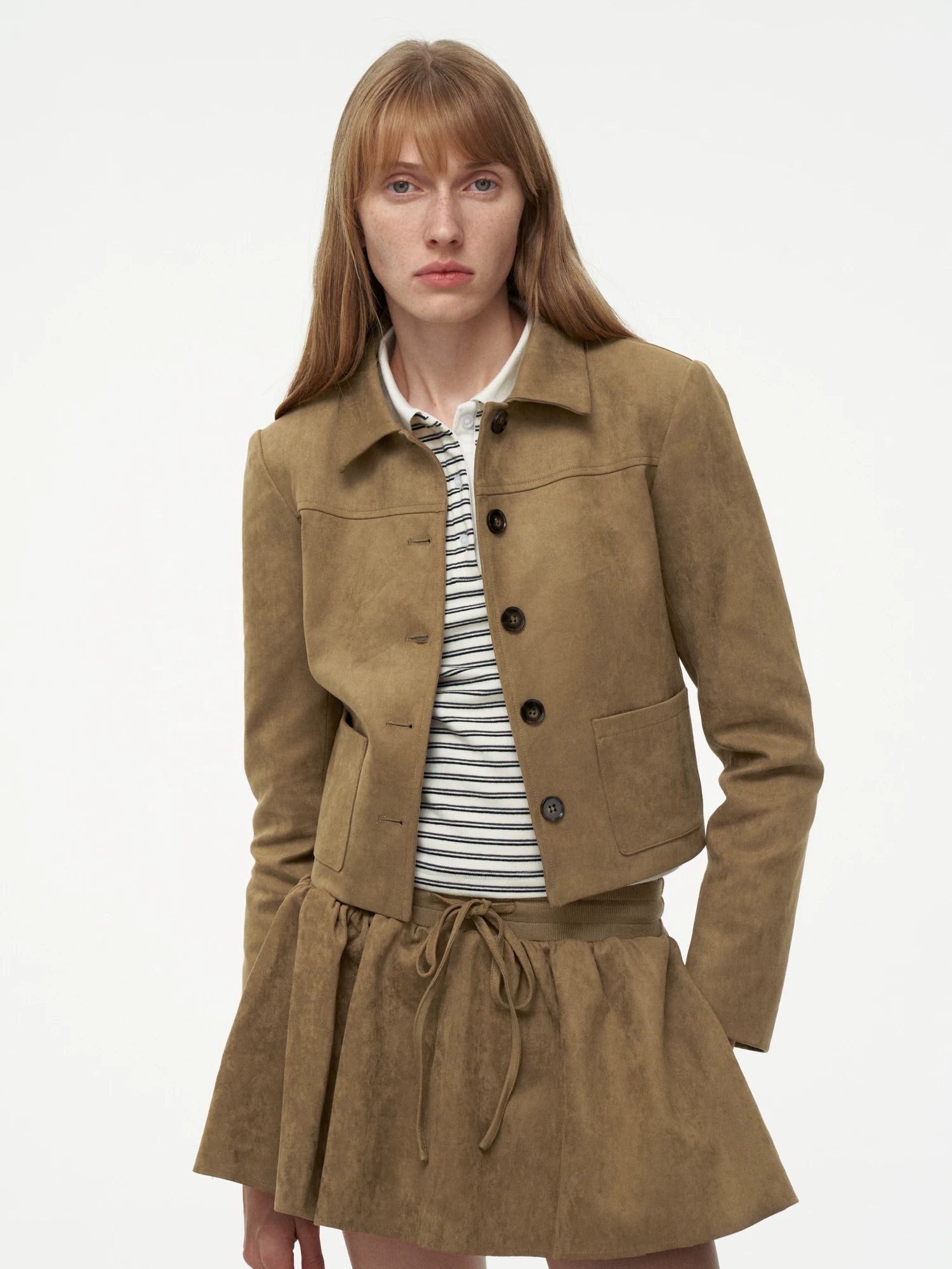 Wcoumq | Heavy Matte Lapel Imitation Suede Short Jacket – malist & Elegant Women’s Silhouette Outerwear