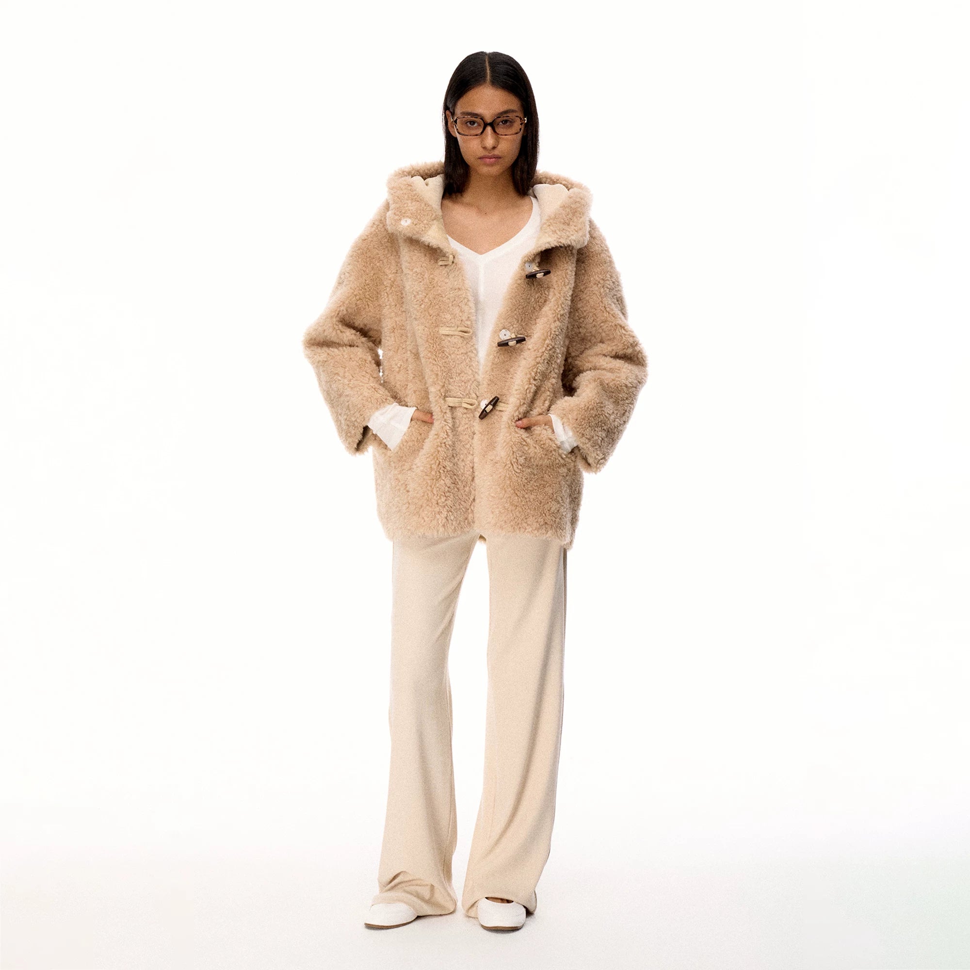 Wcoumq | Wool Warm Non-Pressing Plate Button Lamb Wool Casual Jacket – Cozy Winter One-Piece Jacket for Women