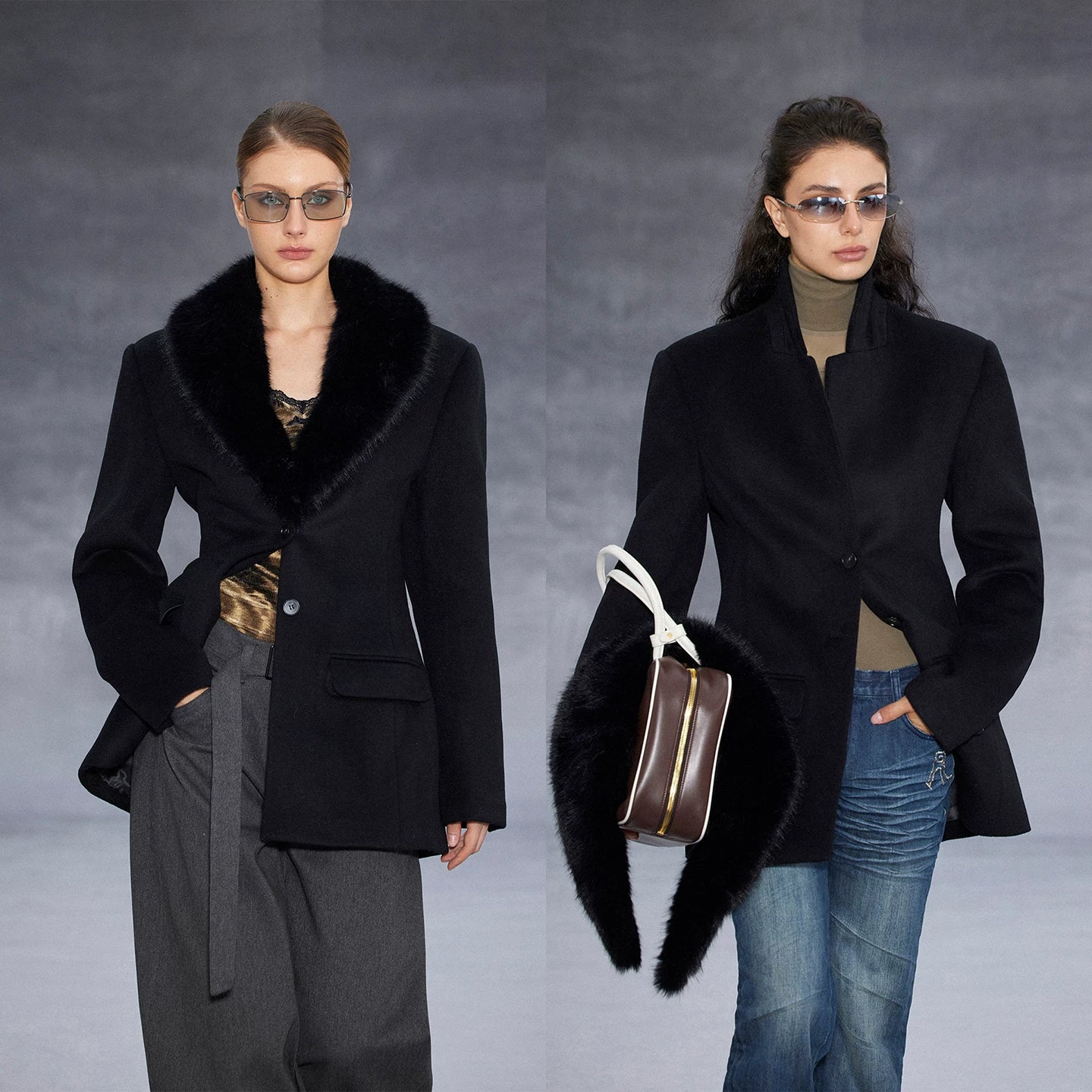 Wcoumq | Retro Mid-Length Waisted Woolen Suit with Detachable Fur Collar – Autumn & Winter Women’s Outerwear