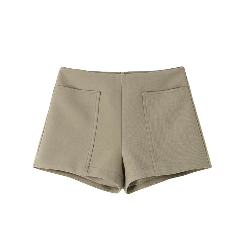 Wcoumq | Retro High-Waisted Waistless Suit Shorts – Stylish Women's Tailored Shorts for Summer