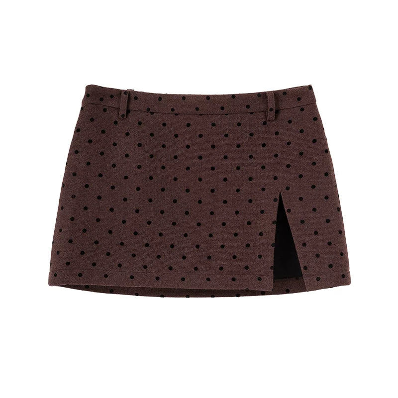 Wcoumq | Retro High Slit Woolen Culottes – Casual & Chic Wool Skirt Pants for Women