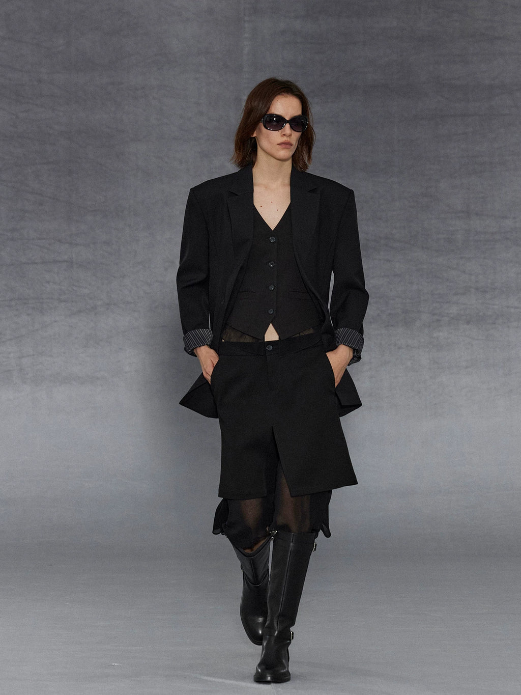 Wcoumq | Retro Flowing Irregular Hem Silk Spliced Fishtail Skirt – Elegant Women’s Unique Fishtail Skirt for Formal & Casual Occasions