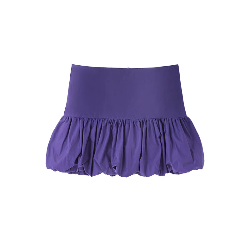 Wcoumq | Retro Low-Waist Flower Bud Midi Skirt – Elegant Women’s Colorful Floral Print Skirt