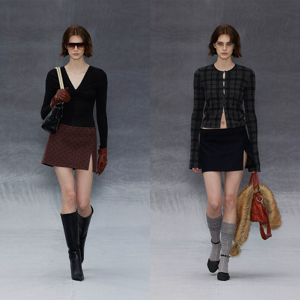 Wcoumq | Retro High Slit Woolen Culottes – Casual & Chic Wool Skirt Pants for Women