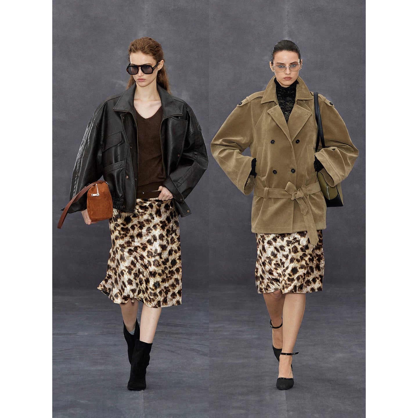 Wcoumq | Elastic Waist Leopard Print Velvet A-Line Fishtail Skirt – Sexy High-Waisted Large Hem Skirt for Women