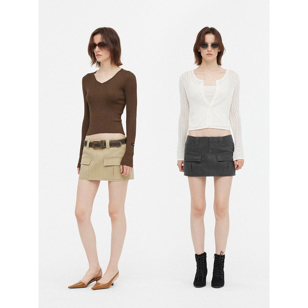 Wcoumq | Utility Low-Waist Skirt with Three-Dimensional Pockets