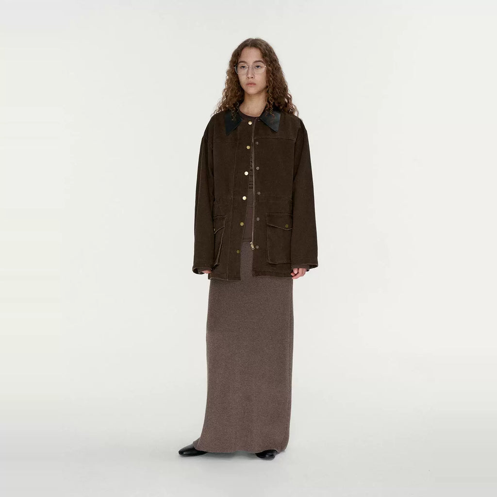 Wcoumq | Khaki Washed Work Jacket – Women’s Loose Fit Stand-Up Collar Short Windbreaker for Autumn 2024