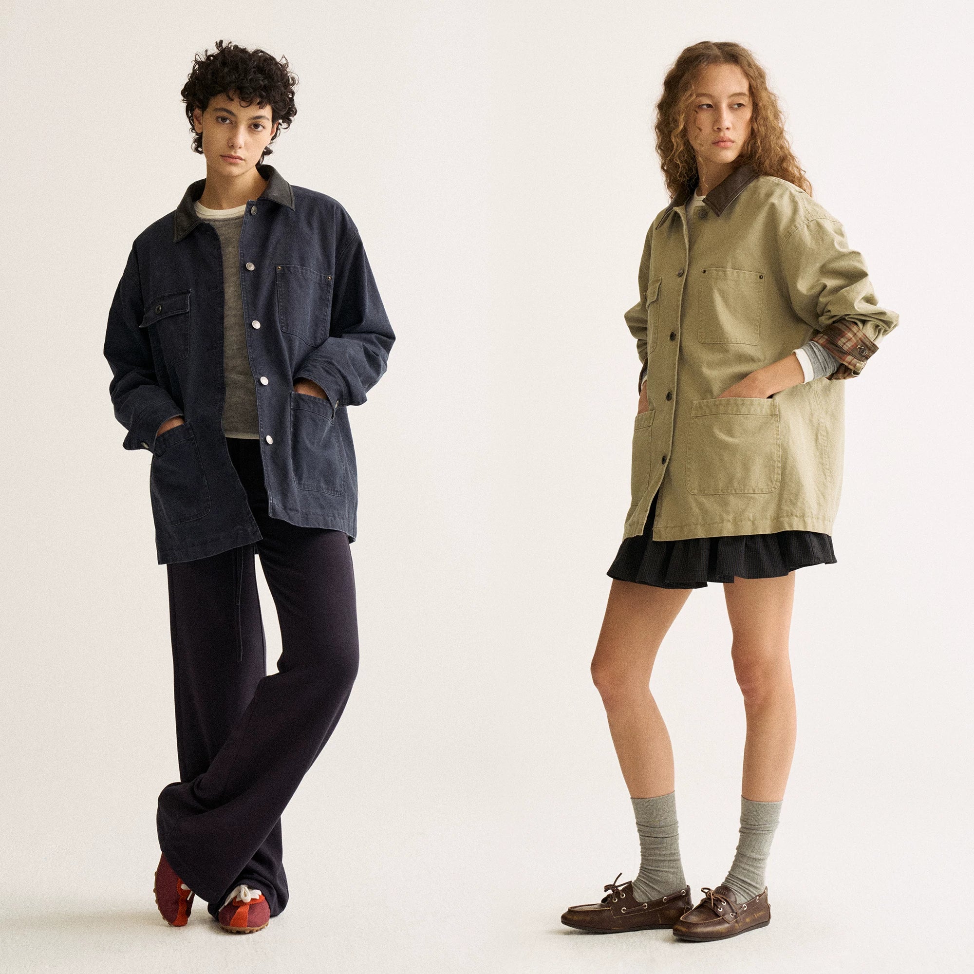 Wcoumq | Mid-Length Leather Washed Stand-Collar Hunting Jacket with Retro Plaid Splicing – Stylish Women’s Casual Jacket