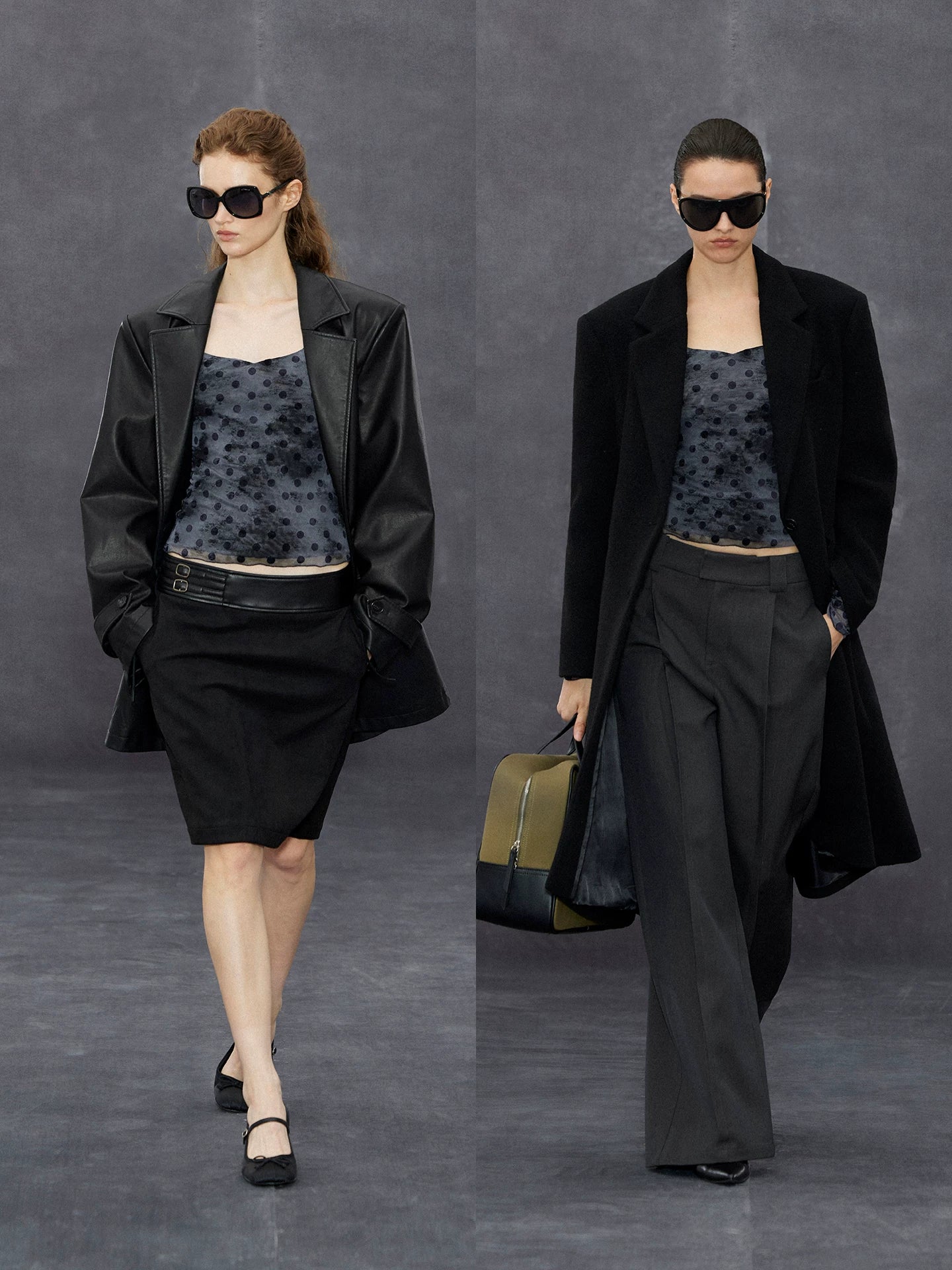 Wcoumq | Sweetheart Neck Jacquard Mesh Polka Dot Lace Plaid Long-Sleeve Round Neck Top for Women