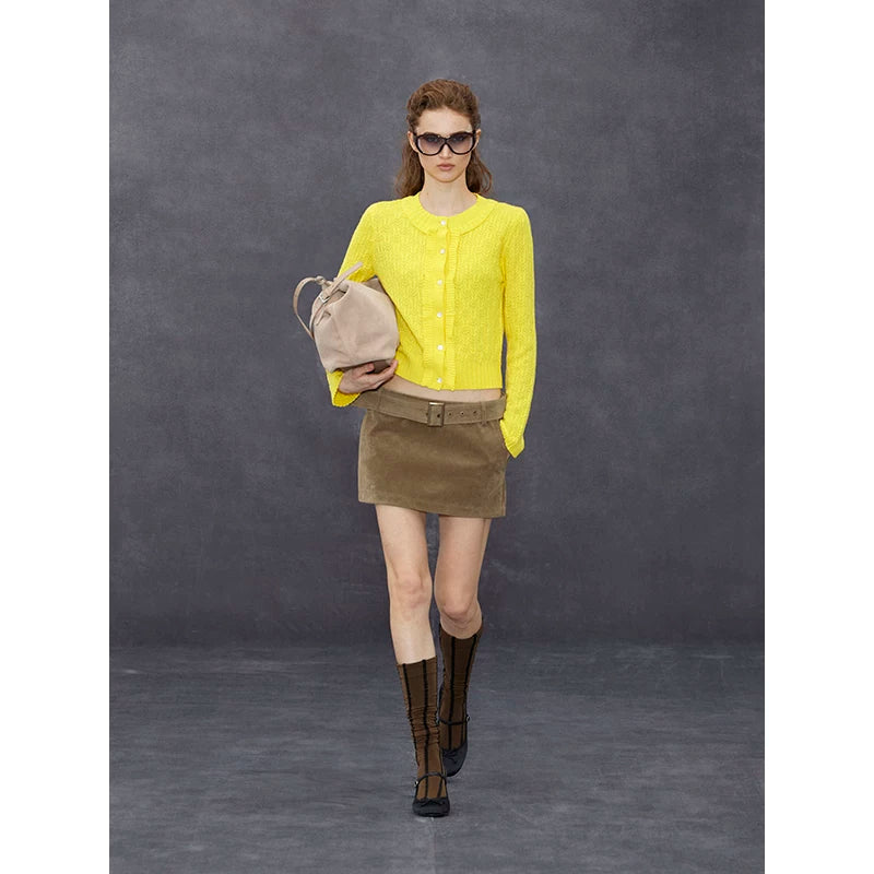 Wcoumq | Suede Low-Waist Horizontal Skirt – Stylish Women’s Comfortable and Chic Skirt for Fall