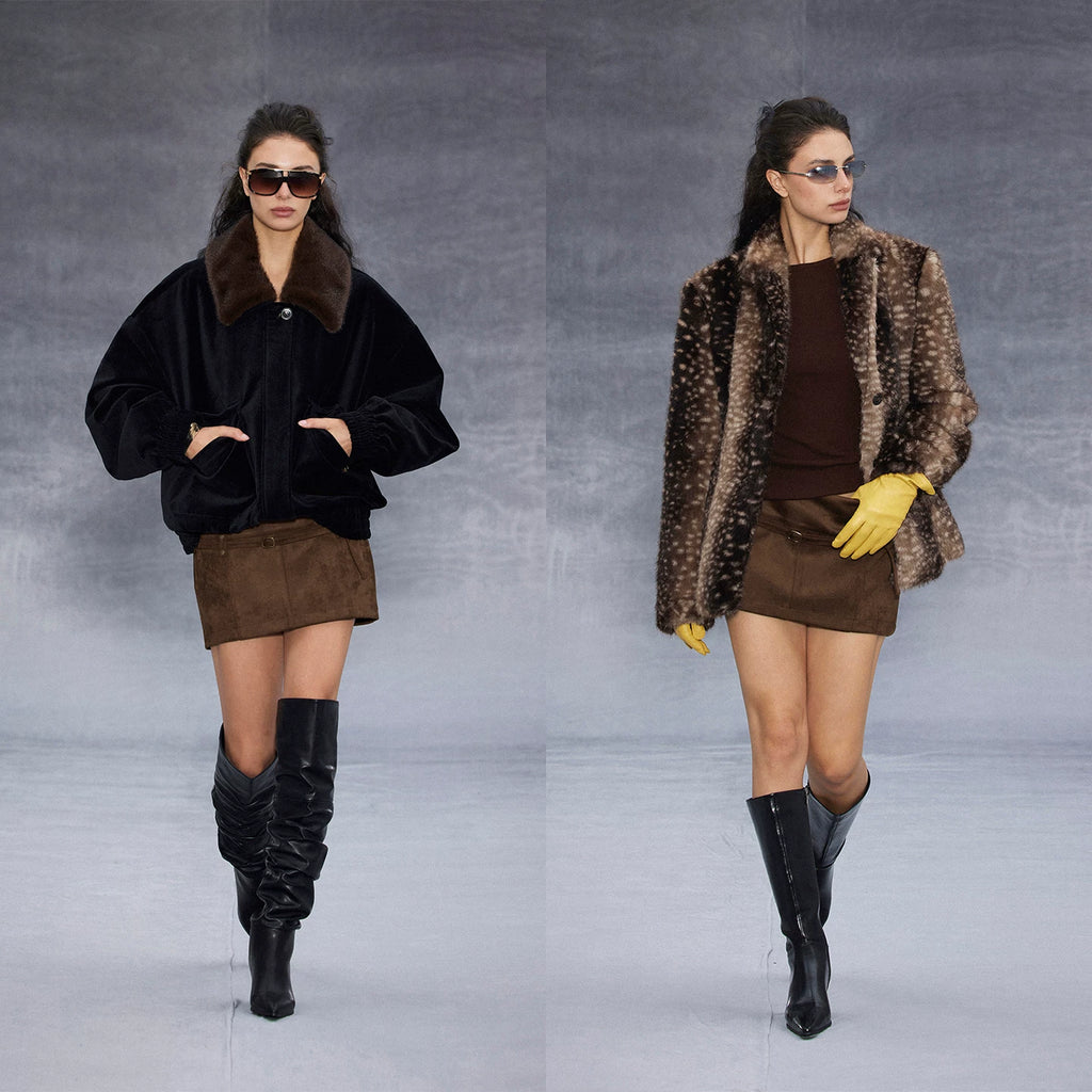 Wcoumq | Retro Rivet Low-Waist Suede Skirt – Stylish Women’s Vintage-Inspired Suede Skirt