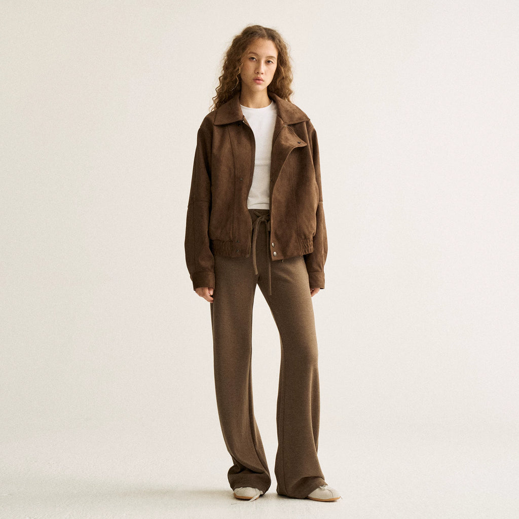 Wcoumq | Retro Textured Lapel Loose Leather Jacket – Women’s Casual Short Coat for Autumn & Winter