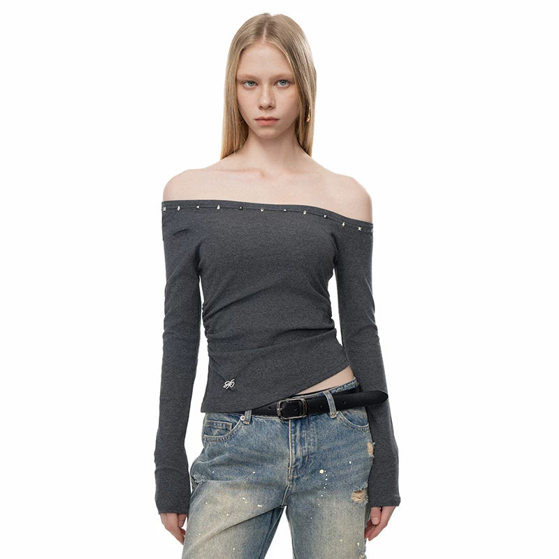 Wcoumq | Slim-Fit Long Sleeve Knit Top with Versatile Waist for Autumn and Winter