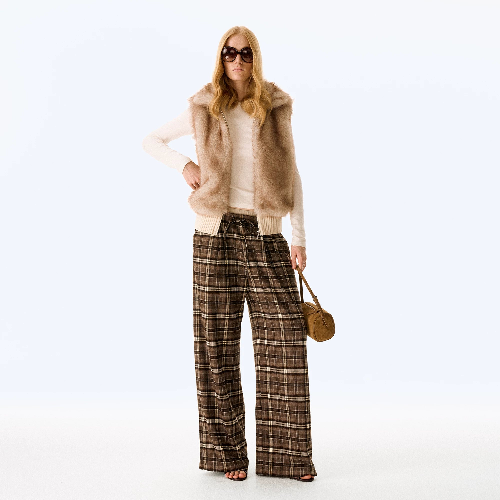 Wcoumq | Two-Way Detachable Retro Velvet-Like Woolen Short Coat Vest with Eco-Friendly Fur Lapel – Stylish Women’s Versatile Outerwear