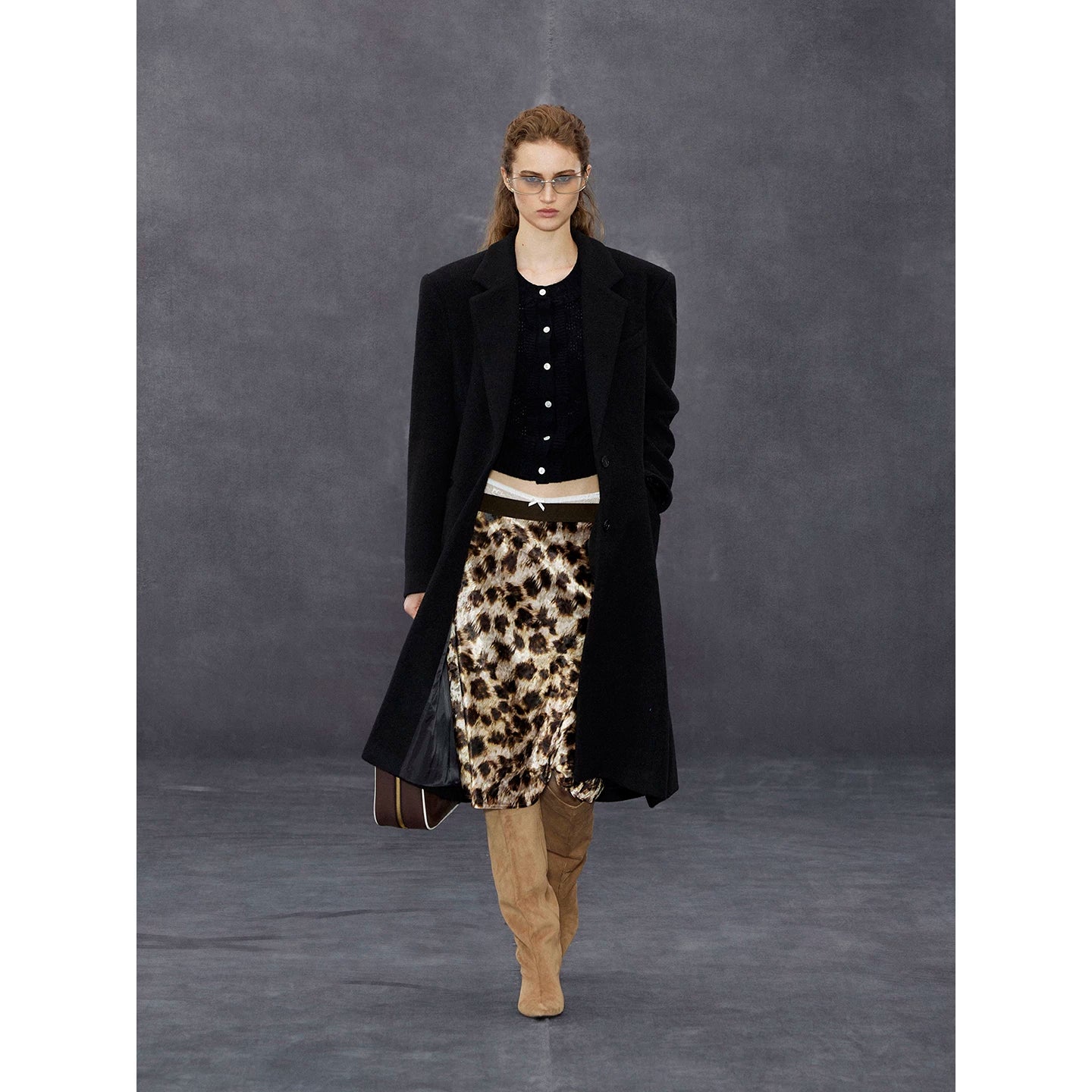 Wcoumq | Elastic Waist Leopard Print Velvet A-Line Fishtail Skirt – Sexy High-Waisted Large Hem Skirt for Women