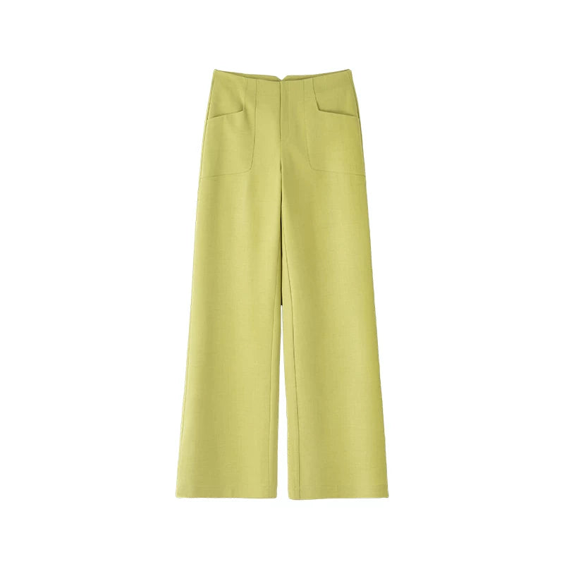 Wcoumq | Minimalist Straight-Leg Suit Pants with Clean Waist Design