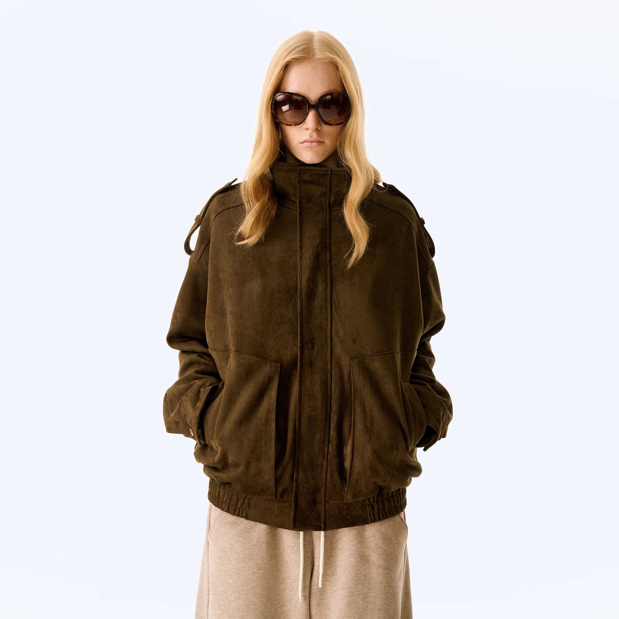 Wcoumq | Retro Stand Collar Loose Fit Leather Jacket – Women’s Casual Windproof Short Coat for Autumn & Winter