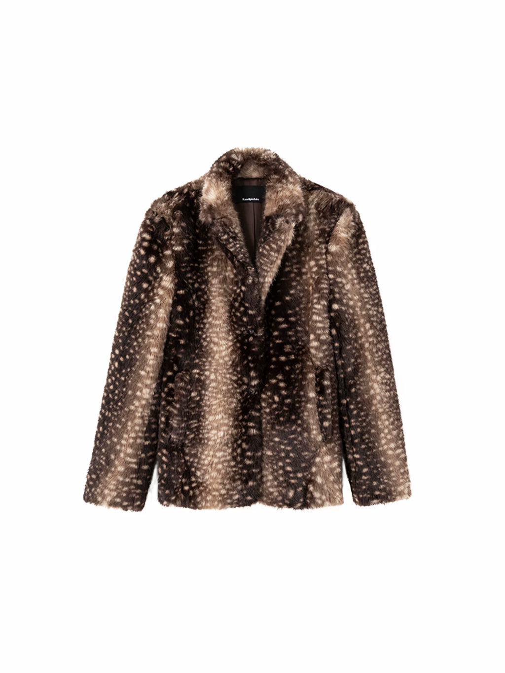 Wcoumq | Retro Fawn Pattern Fur One-Piece Suit for Women – Stylish and Cozy Retro Outerwear