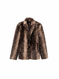 Wcoumq | Retro Fawn Pattern Fur One-Piece Suit for Women – Stylish and Cozy Retro Outerwear