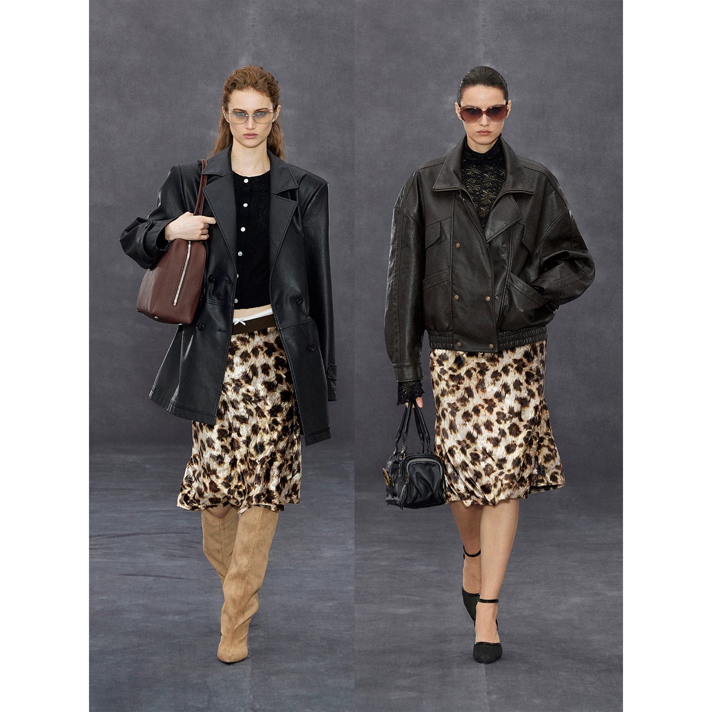 Wcoumq | Elastic Waist Leopard Print Velvet A-Line Fishtail Skirt – Sexy High-Waisted Large Hem Skirt for Women