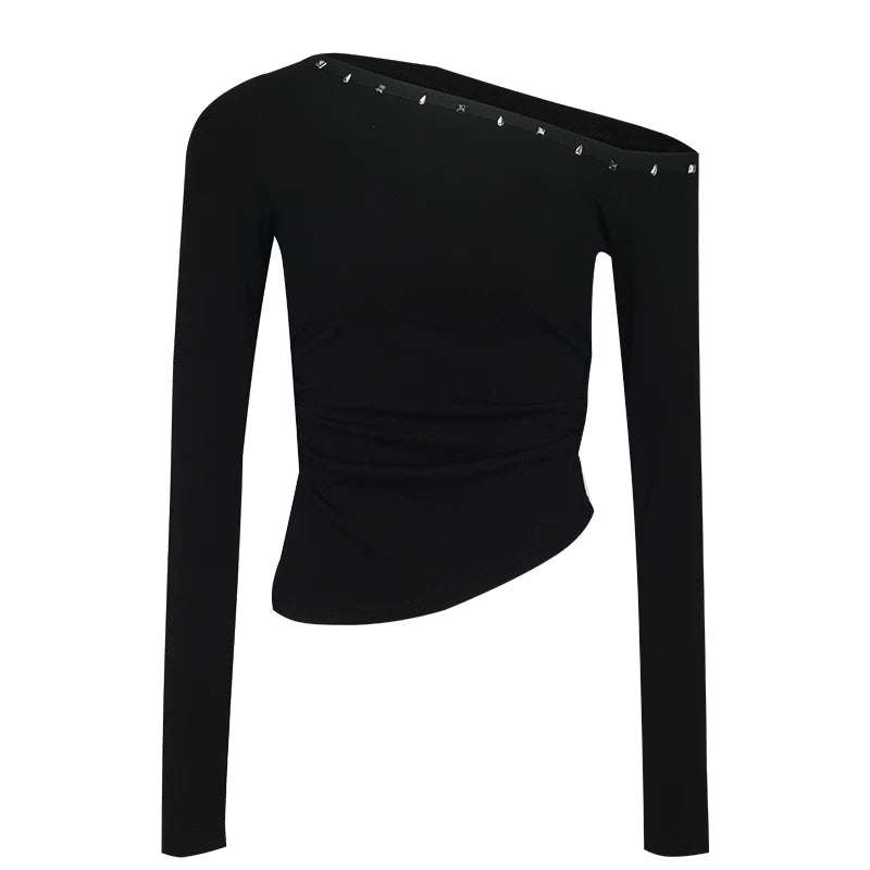 Wcoumq | Slim-Fit Long Sleeve Knit Top with Versatile Waist for Autumn and Winter