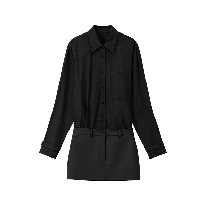 Wcoumq | Random Series-Fake Two-Piece Shirt Dress