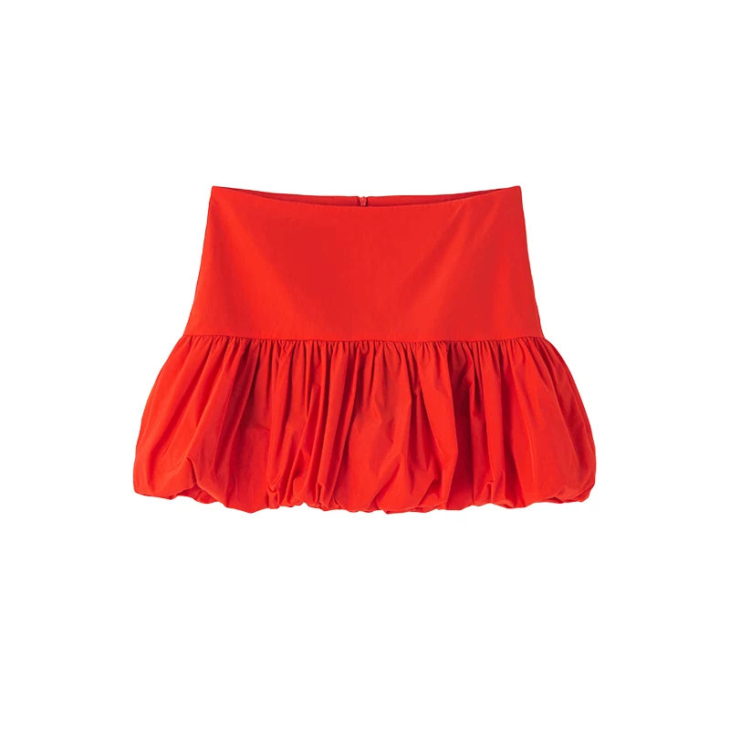 Wcoumq | Retro Low-Waist Flower Bud Midi Skirt – Elegant Women’s Colorful Floral Print Skirt