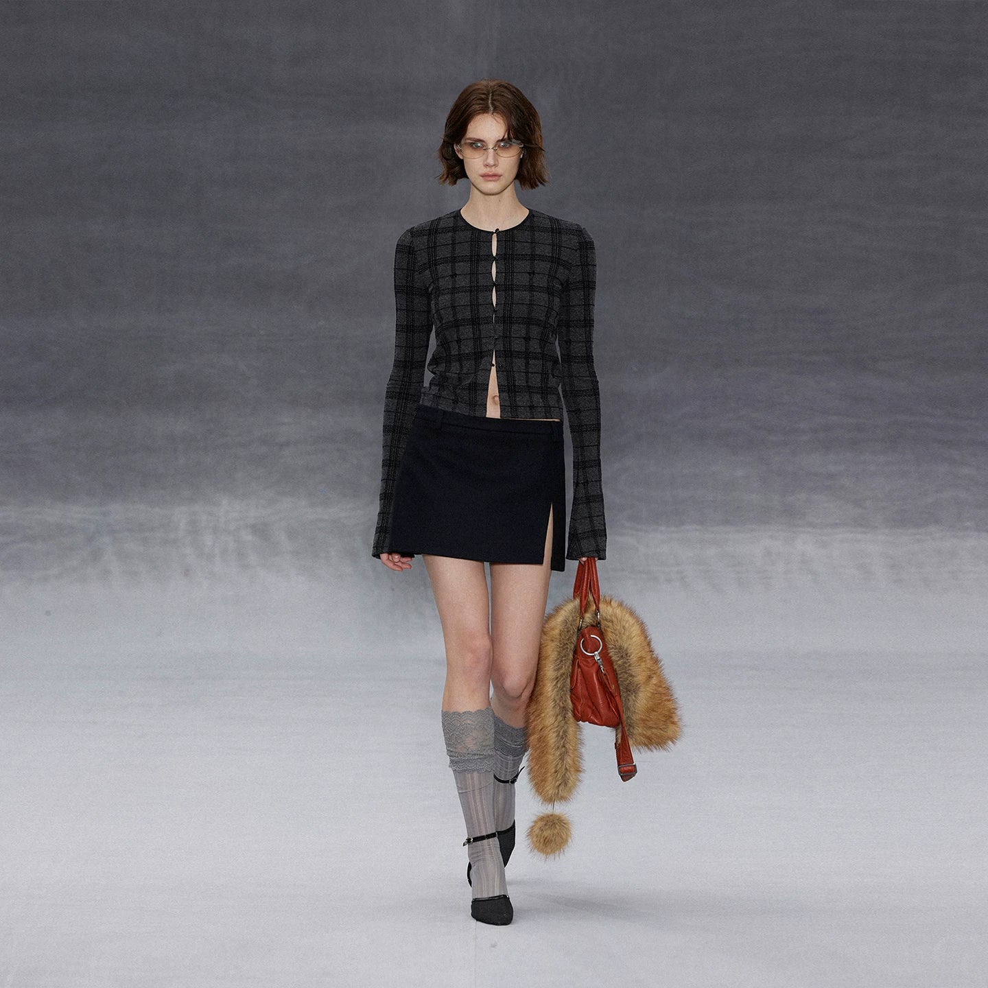 Wcoumq | Touch Series Round Neck Jacquard Flocked Knitted Short Cardigan – Women’s Cozy Knit Sweater